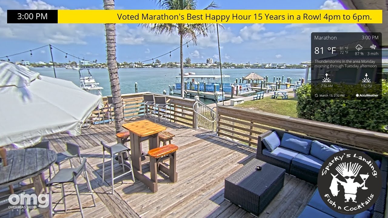 Live webcam view of Terraza Junto al Agua de Sparky's Landing