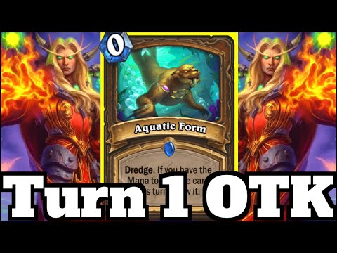 TURN 1 OTK! I DID IT!!! Again! Aquatic Form is BROKEN! | Hearthstone