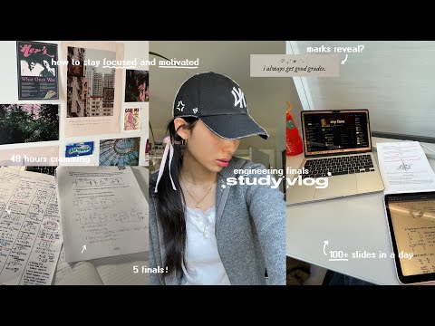 FINALS STUDY VLOG ₊˚🖇️✩ 48 hours of hell, cramming 100+ slides, how to stay focussed and motivated