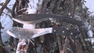 Buck Hoodlum, Chris Caine Survival Tool, Cold Steel Kukri Machete : limbing, felling, brush clearing