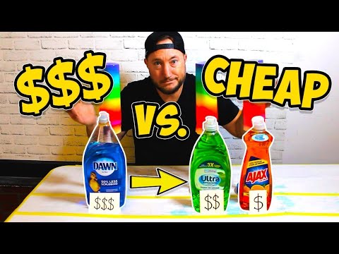Cheap Vs. Expensive DISH SOAP PAINTING...is it worth it?