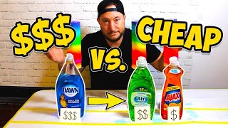 Cheap Vs. Expensive DISH SOAP PAINTING...is it worth it?