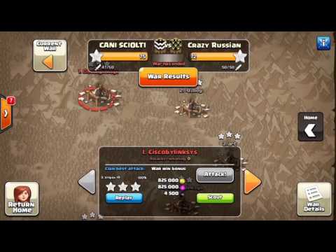 Clash of clans - Arranged War CANI SCIOLT1 Vs CRAZY RUSSIAN [Th11 attacks]