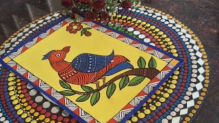 How to Make Madhubani Bird Painting Step by Step Tutorial @ArtsHema Mithila art