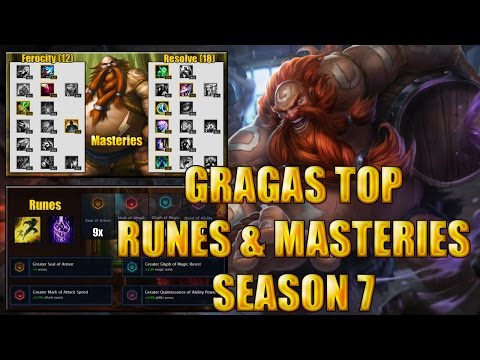 Gragas Top Runes and Masteries 7.5 season 7 League of legends