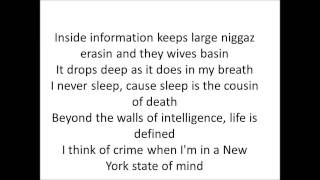 Nas-&quot;Ny State Of Mind&quot; Lyrics on screen