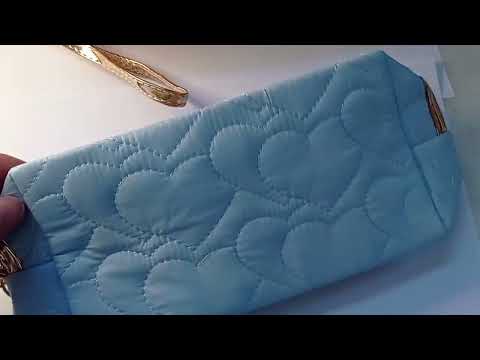 BOLSA NECESSAIRE ESTAMPA CORAÇÃO 22 X 11 CM
