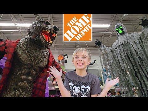 2 New Home Depot Halloween Store Walkthroughs! Shopping for 12 Foot Animated Witch + Christmas!
