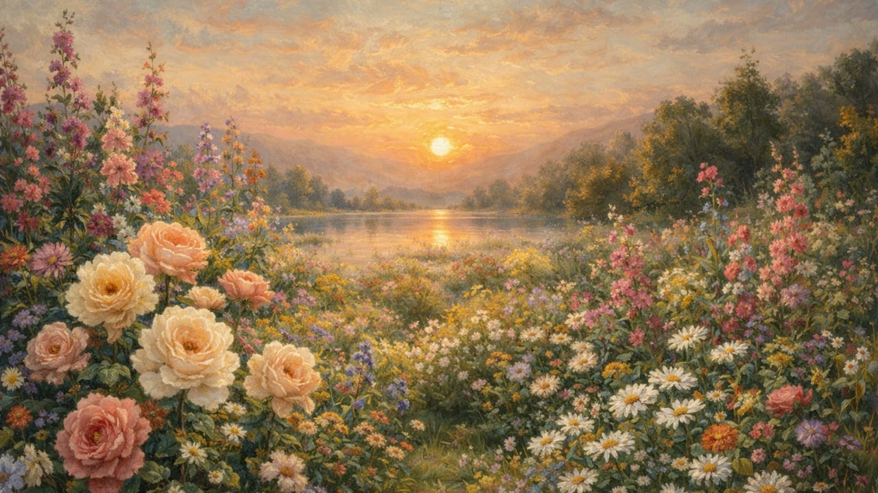 Summer Floral Oil Paintings 🌸 3 Hour Relaxing Art | Cozy Frame TV Ambience 4K