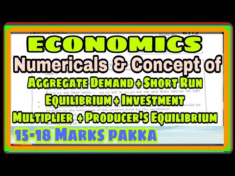 Numericals on Aggregate Demand/Short Run/Producer's Equilibrium||Cbse Economics Exam2019|2019 Cbse Video