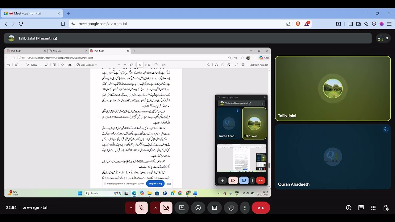 1- Lecture | Brief Arabic Language History | Arabic Alphabet | Noun & Pronoun |Definite & Indefinite