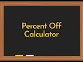 Percent Off Problem Calculator Video