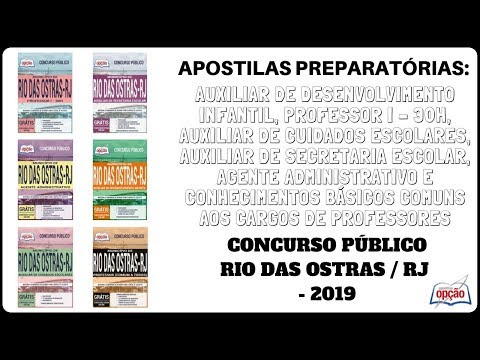 Apostilas Diversos Cargos - Concurso Prefeitura de Rio das Ostras / RJ - 2019 (Apostilas Opção)