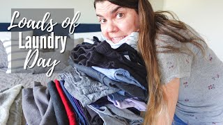 LOADS OF LAUNDRY DONE IN ONE DAY // CLEANING MOTIVATION