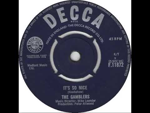 UK New Entry 1964 (74) The Gamblers - It's So Nice