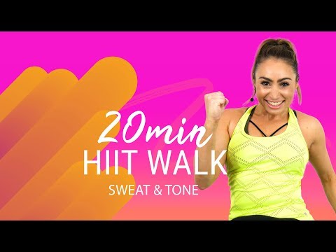 Sweat & Tone It Up With This 20 Minute HIIT Walking Workout | ABS & Legs!