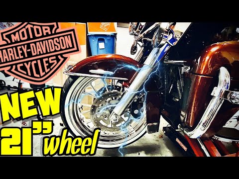 NEW 21inch WHEEL on my HARLEY
