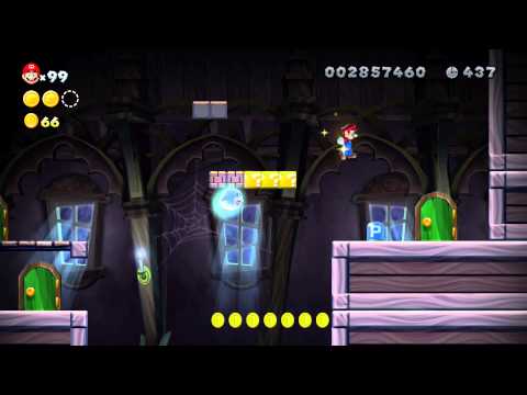 New Super Mario Bros. U ~ Frosted Glacier-Ghost House (Star Coin and Secret Exit Guide)