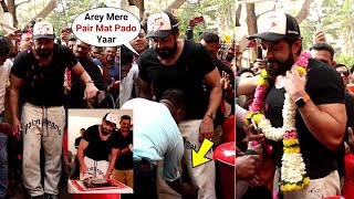 Bobby Deol 54th Birthday Celebration With Craziness Of Mob Showering Flowers & Garland On Baba