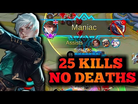 GUSION MYTHIC RANK #6 | 25 KILLS NO DEATHS | MOBILE LEGENDS