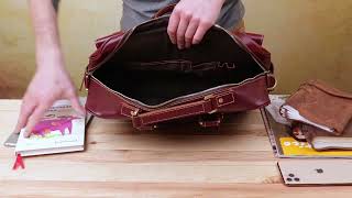Дорожня сумка-портфель 14776 Vintage Vintage бордова