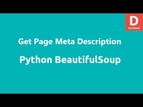 Python BeautifulSoup Get Page Meta Description