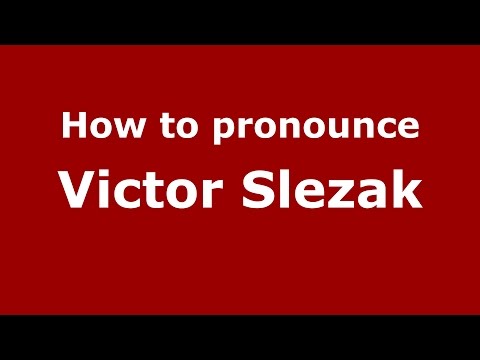 How to pronounce Victor Slezak (American English/US) - PronounceNames.com