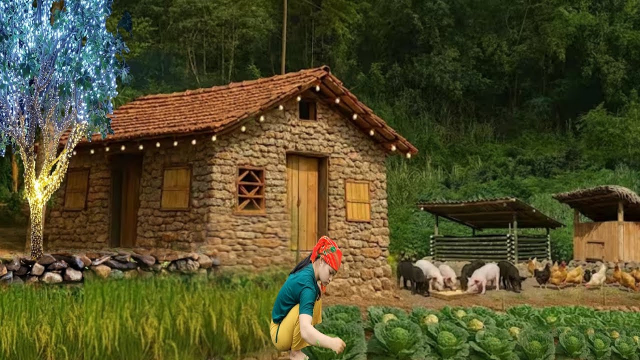 Full video: The girl overcomes all difficulties to renovate an abandoned house in the deep forest.