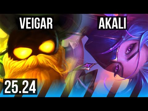 VEIGAR vs AKALI (MID) | Good KDA: 11/1/10 | EUW Master | 25.24