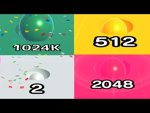 Ball Run Infinity - Ball Run 2048 Max Level Up to 1028k, 2048k, 2k, 512k