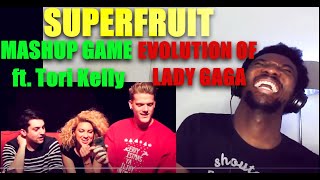QOFYREACTS TO SUPERFRUIT - EVOLUTION OF LADY GAGA // THE MASH-UP GAME (feat. Tori Kelly)