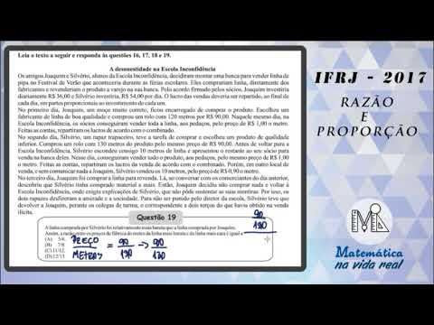 IFRJ - 2017 - QUESTÃO 19 - RAZÕES