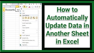 How to Automatically Update Data in Another Sheet in Excel
