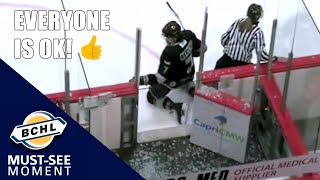 Must See Moment: Cameron Recchi's hit causes the glass to shatter!