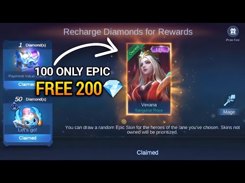 This is how to Get an Epic skin for 100 diamonds to recharge to the Next Level