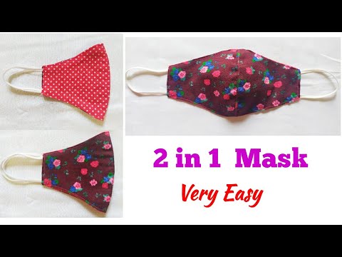 2 in 1 Mask Very Easy Tutorial | Very Easy New Style Pattern Mask sewing Tutorial