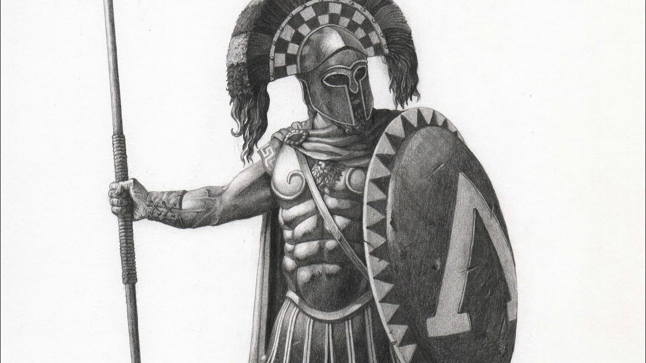 Drawing Spartan Hoplite | Time-lapse | Drawnomix