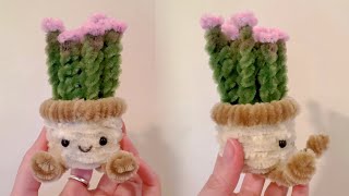 DIY cute cactus in pot out of pipe cleaners #diytutorial #pipecleanercrafts #easycraft
