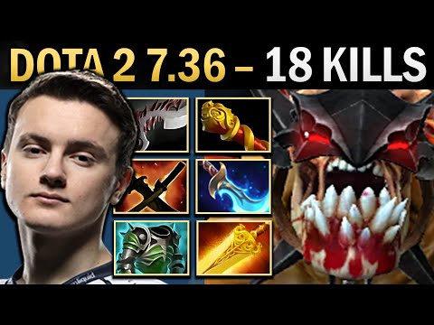 Lifestealer Gameplay Miracle with 18 Kills and Radiance - Dota 7.36