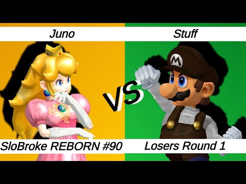 SloBroke REBORN #90 – Melee Singles LR1 – Juno ⟮Peach⟯ vs stuff ⟮Mario⟯