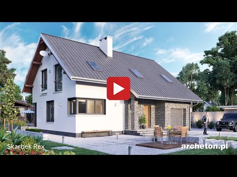Projekt domu Skarbek Rex - archeton.pl - z użytkowym poddaszem 177,6 m2