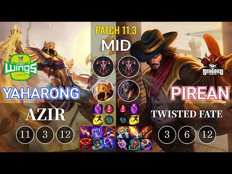 JAG Yaharong Azir vs SG Pirean Twisted Fate Mid - KR Patch 11.3
