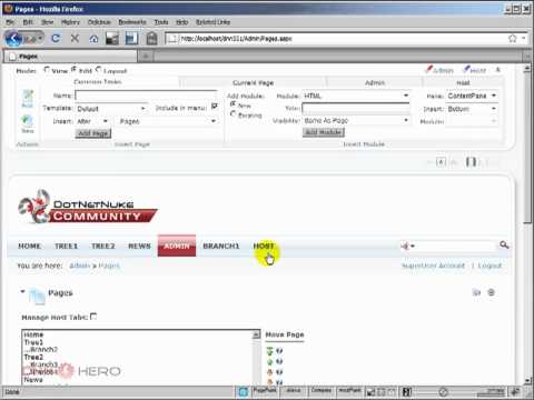 Moving pages around in DotNetNuke - Video #151