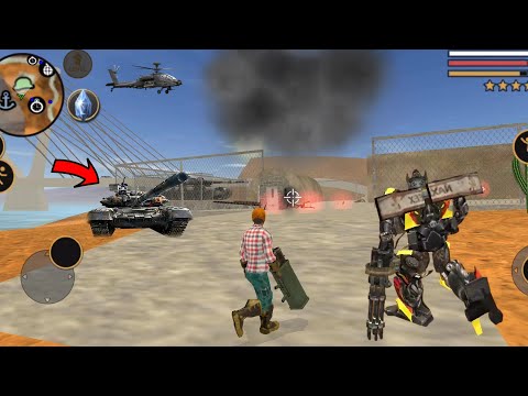 Rope Hero: Vice Town (Vegas Hero Destroy Army Tanks) Monster in Army Base Caps - Android Gameplay HD