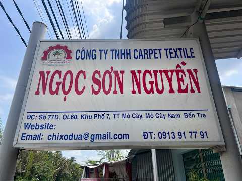 Công ty Carpet Textile Ngọc Sơn Nguyễn chuyên sản xuất Thảm xơ dừa, máy se chỉ xơ dừa - 0913917791