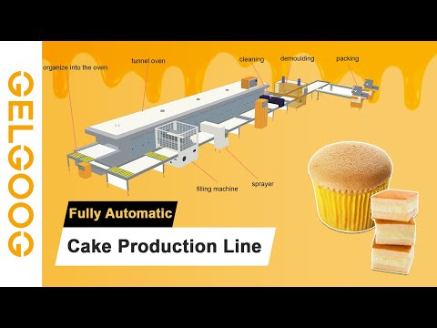 , title : 'Fully Automatic Cake Production Line in Factory For Testing'
