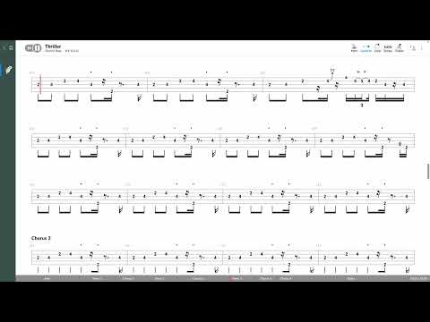 Michael Jackson - Thriller (BASS TAB PLAY ALONG)