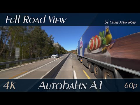 Autobahn (A1), Germany: Lübeck-Moisling - Lübeck-Zentrum - Bad Schwartau - Sereetz - Ratekau - 4K