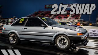This Toyota Corolla has a 2JZ Swap and Makes 1325W