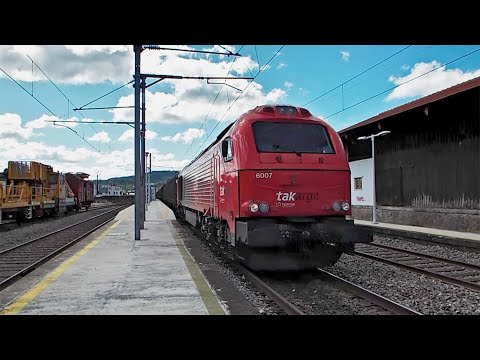 Comboios de madeira na estação de Barcelos
